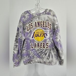 Hybrid Los Angeles Lakers Men's 2XL Purple Tie Dye Crew Neck Sweatshirt XXL LA